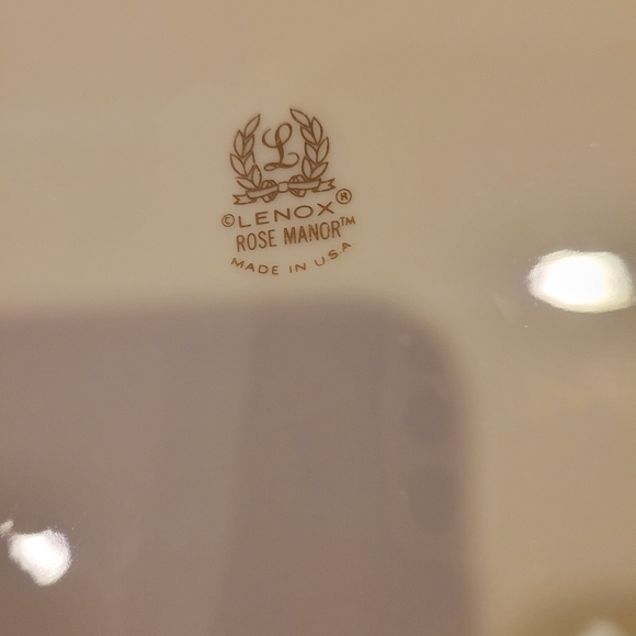 Lenox Rose Manor China 11” Round Cake Plate Platter Gold Trim w/ Serving Piece - Picture 2 of 8